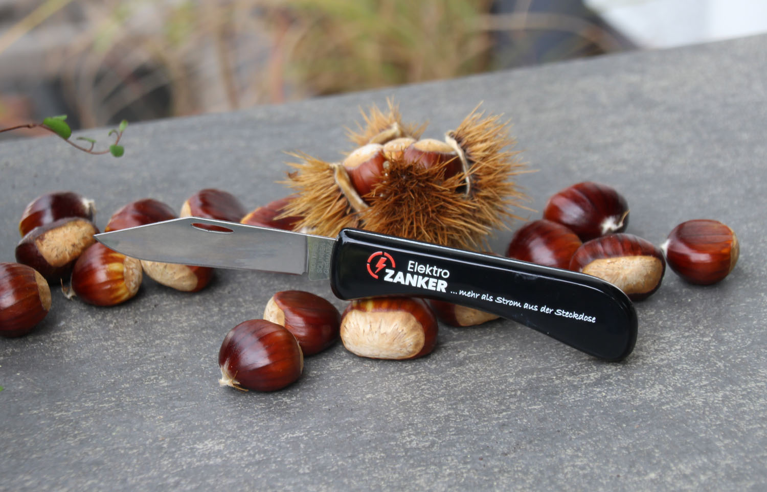 Taschenmesser mit Werbung auif dem Griff Made in Solingen